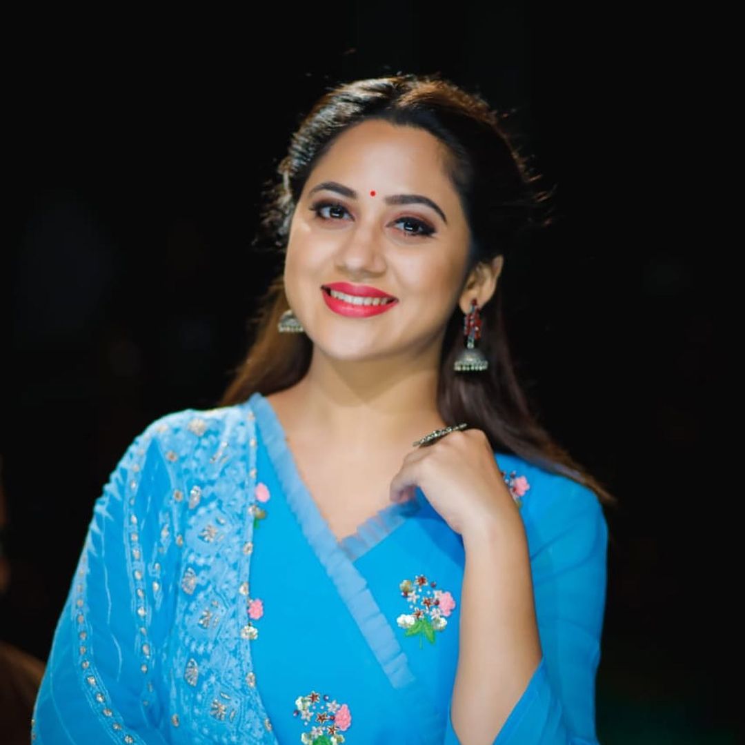 Malayalam Actress Miya George Pics in Blue Dress